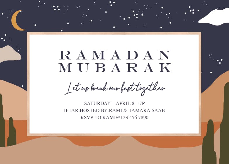 Crescent scape - ramadan invitation