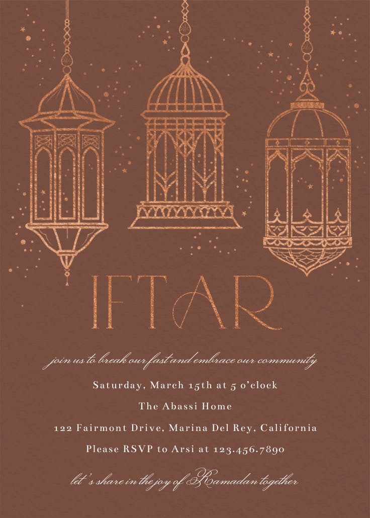 Evening lanterns - ramadan invitation