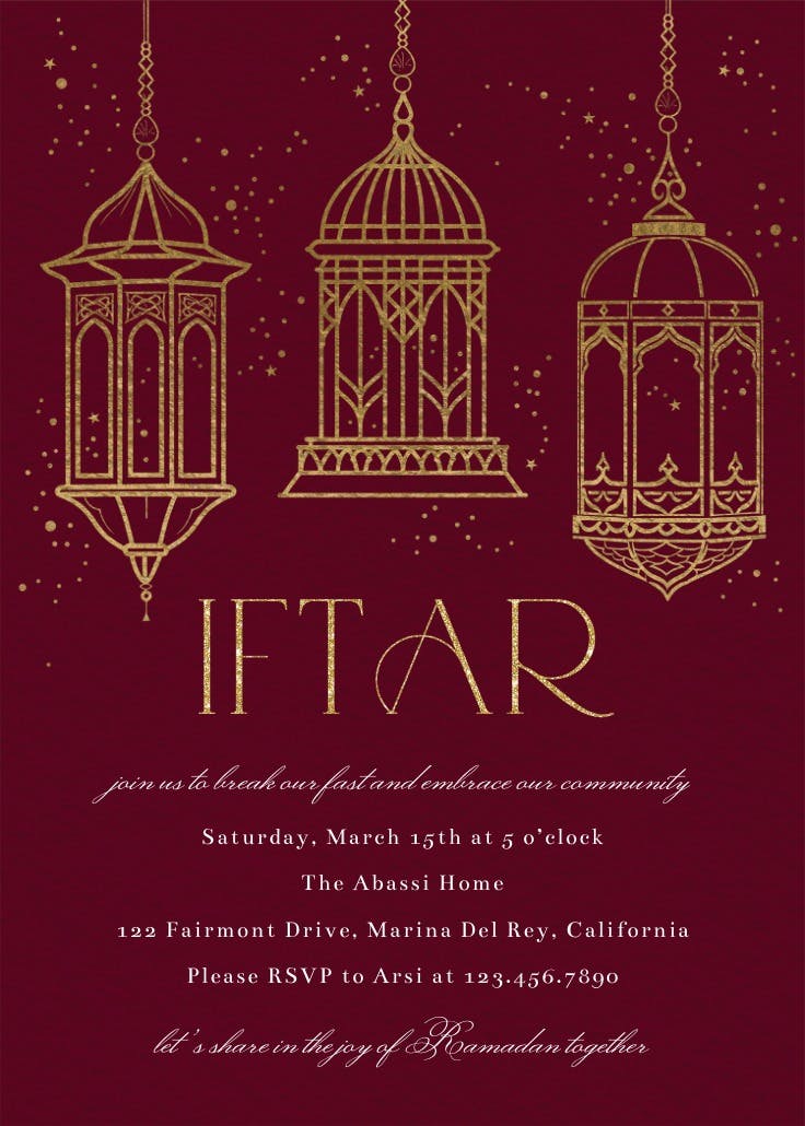 Evening lanterns - ramadan invitation