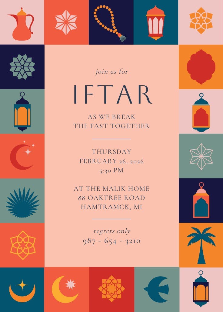 Feast of color - invitación para día festivo