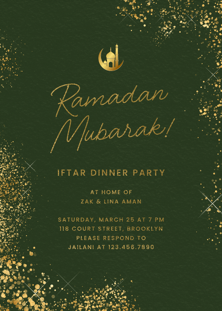 Glitter mist - invitación de ramadán