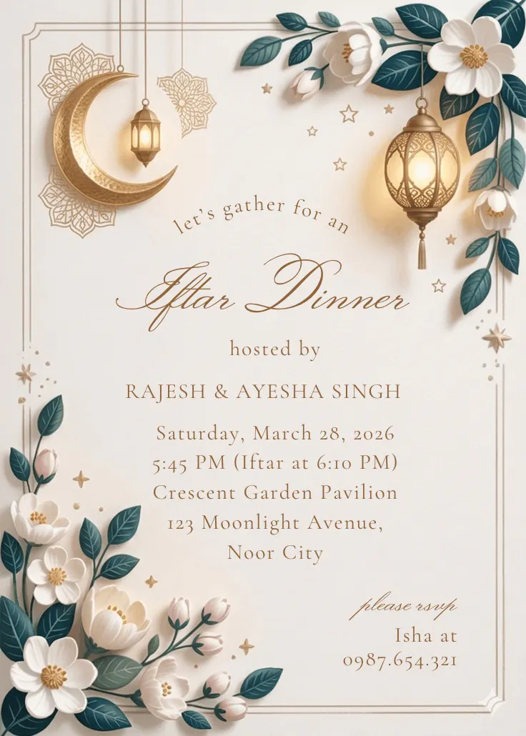 Golden magnolias - ramadanuitnodiging