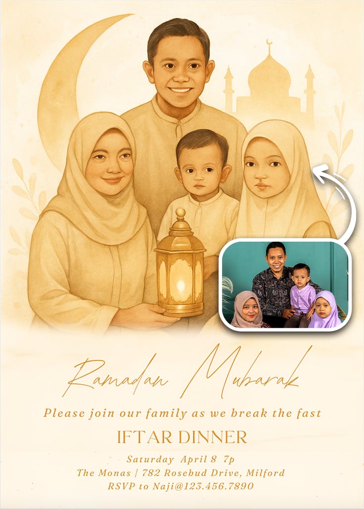 Moon & minaret harmony - ramadan invitation