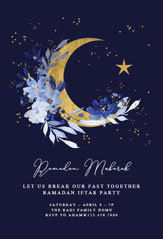 Moon flowers - ramadan invitation