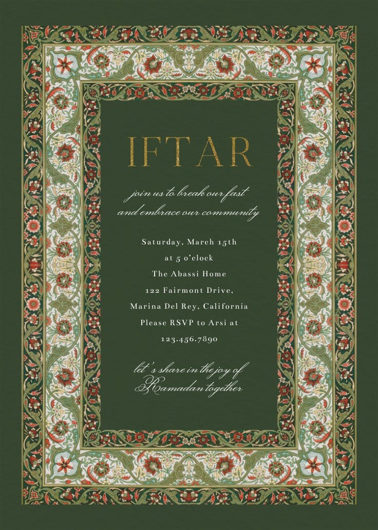 Moroccan zelige - ramadan invitation