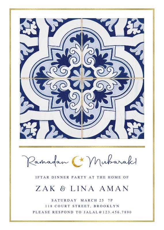 Tile ornate -  invitación de ramadán