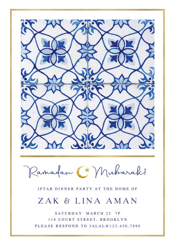 Tile ornate -  invitación de ramadán
