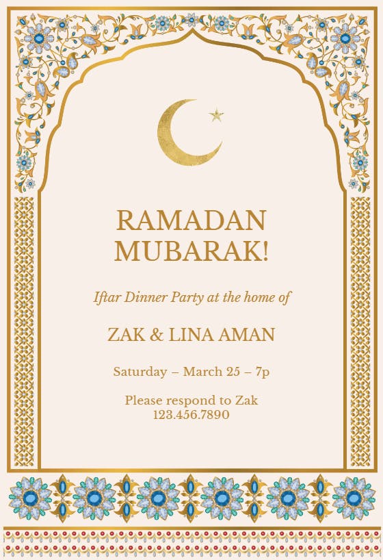 Simple crescent - ramadan invitation