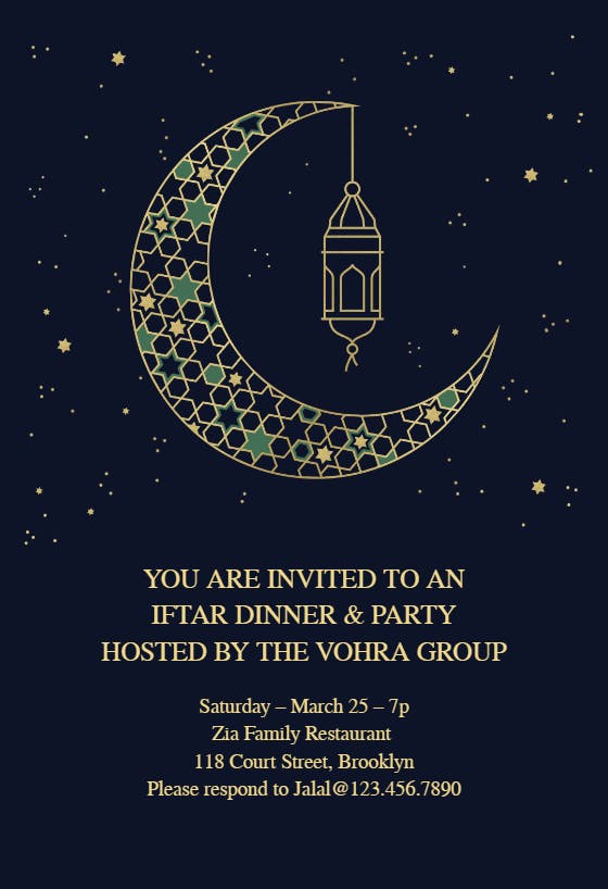 Star moon -  invitación de ramadán