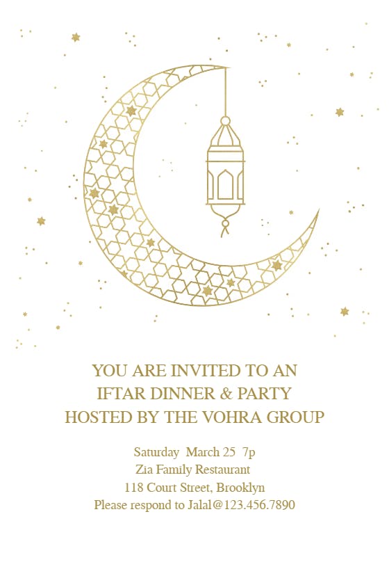 Star moon -  invitación de ramadán