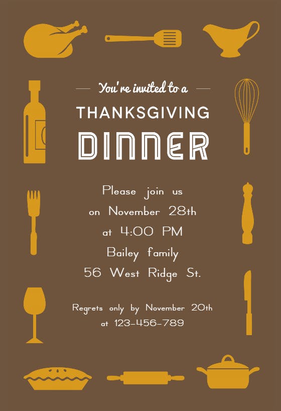 A thanksgiving dinner - thanksgiving invitation