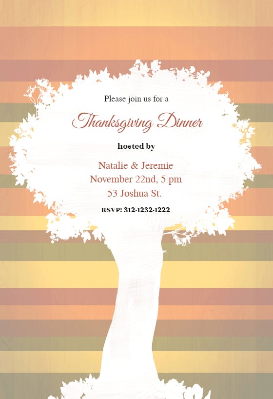 A tree - thanksgiving invitation