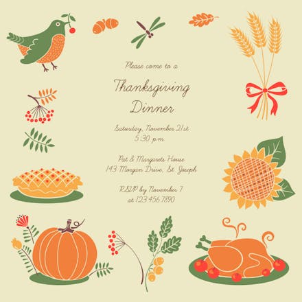 Assembled Symbols - Thanksgiving Invitation