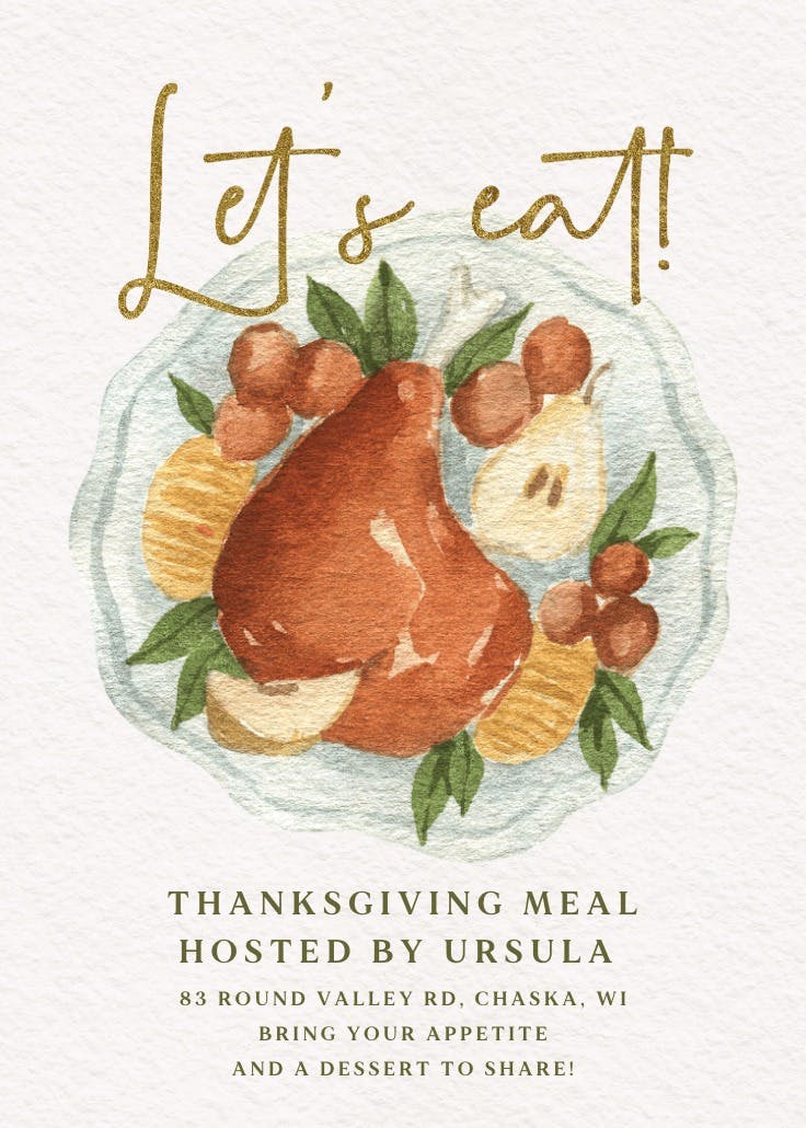 Autumn's dinner - thanksgiving invitation