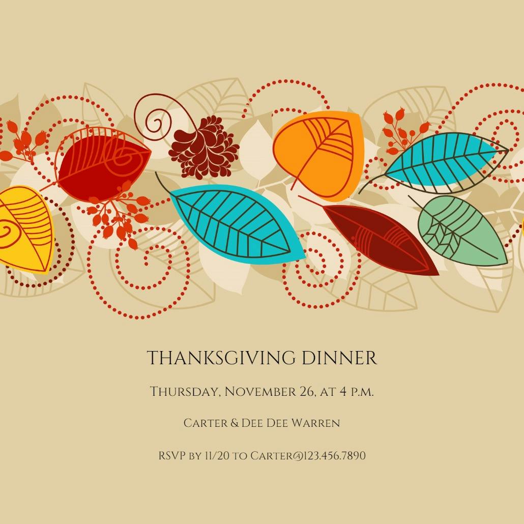 Autumn array - thanksgiving invitation