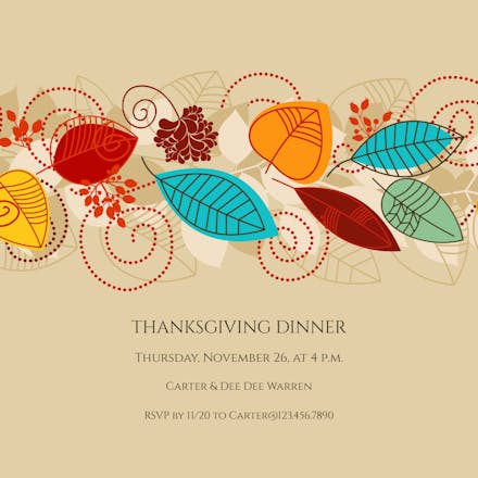 Autumn Array - Invitación De Acción De Gracias