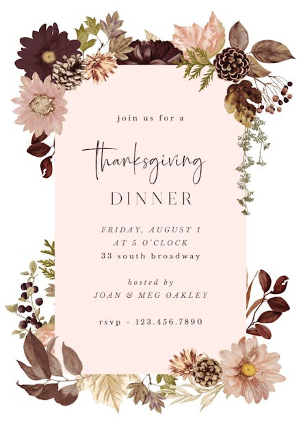 Autumn celebration - thanksgiving invitation