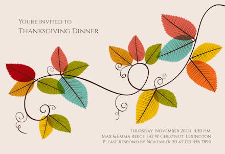 Autumn Swirl - Invitación De Acción De Gracias