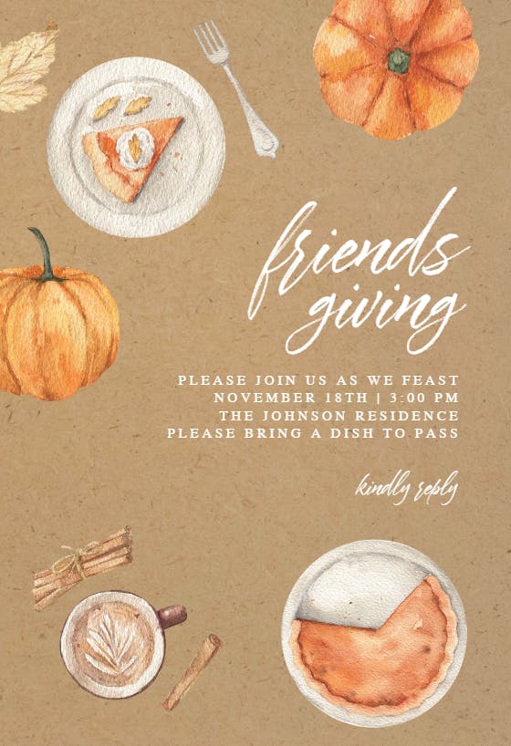 Autumn table - potluck invitation