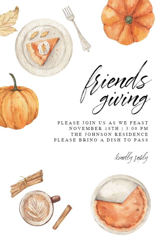 Autumn table - potluck invitation