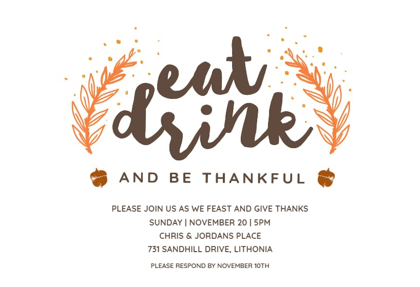 Be thankful - invitation