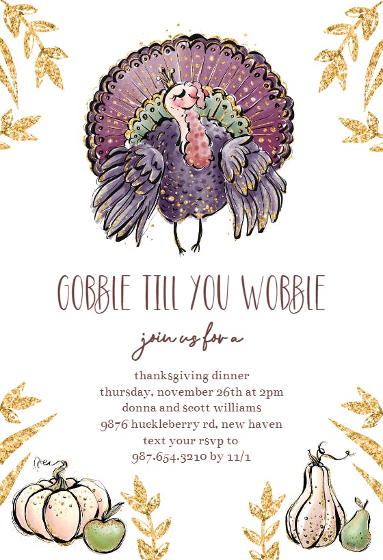 Big turky - invitación de acción de gracias
