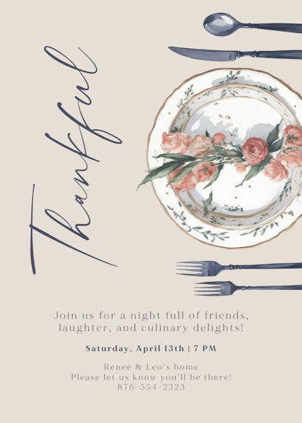 Bon appétit - thanksgiving invitation