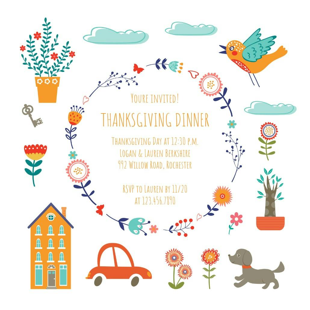 Circle of thanks - invitación de acción de gracias