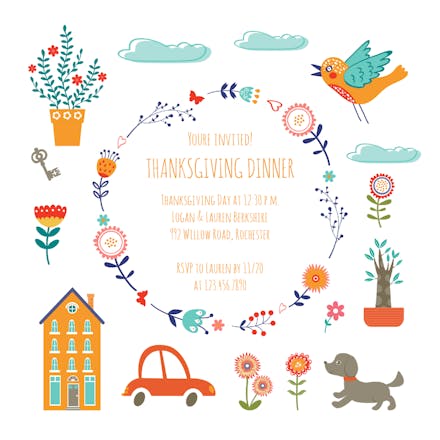 Circle of Thanks - Invitación De Acción De Gracias
