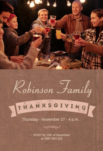 Custom Classic - Invitación De Acción De Gracias