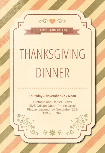 Delicate Floral Diagonal - Invitación De Acción De Gracias