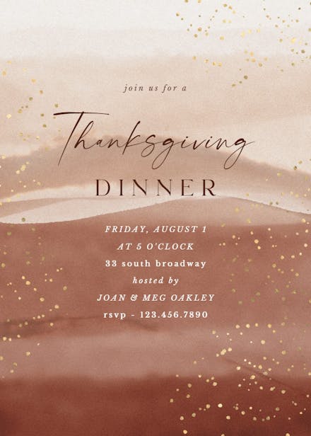 Desert sunset - thanksgiving invitation