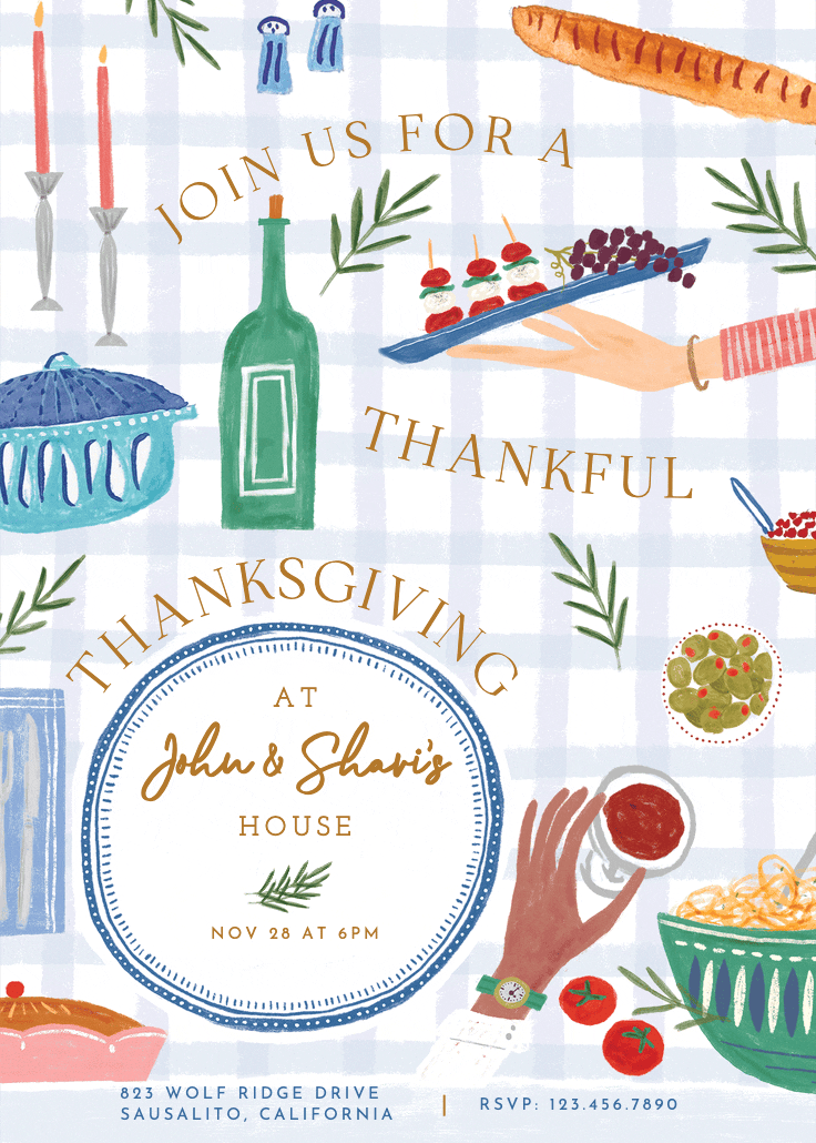 Dinner is served - thanksgiving invitation