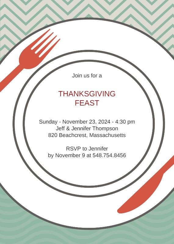 Dinner is served - thanksgiving invitation