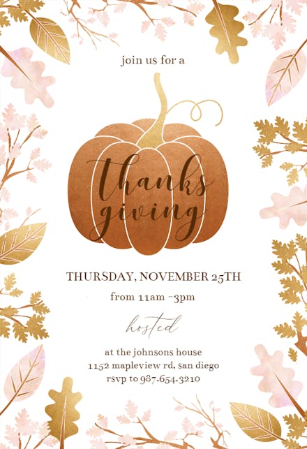 Fairy Forest Woodland - Thanksgiving Invitation