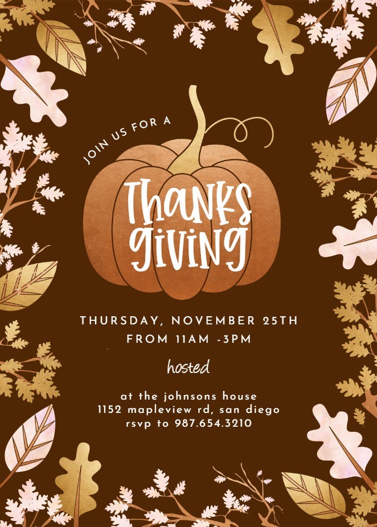 Fairy forest woodland - thanksgiving invitation