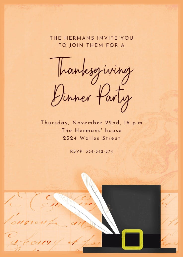 Fall autumn party - thanksgiving invitation