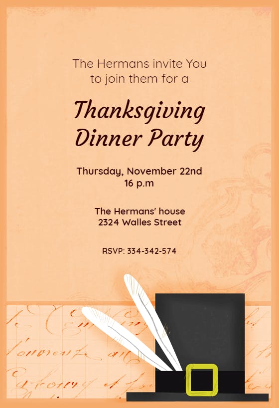 Fall autumn party - thanksgiving invitation