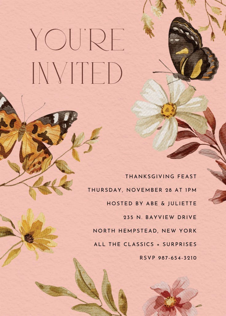 Fall bouquet - printable party invitation