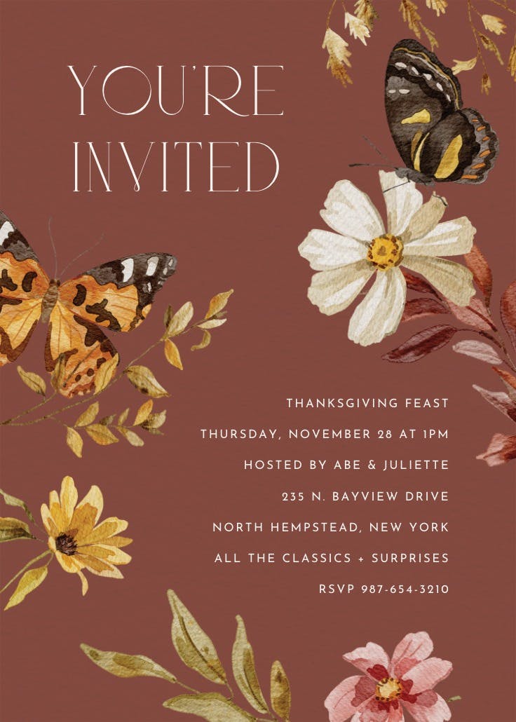 Fall bouquet - invitation