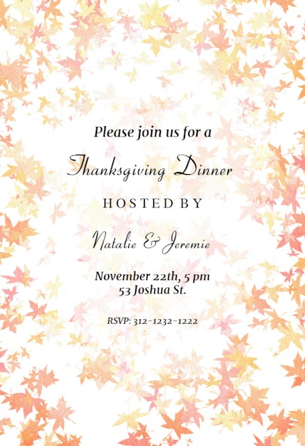 Falling Leaves - Thanksgiving Invitation