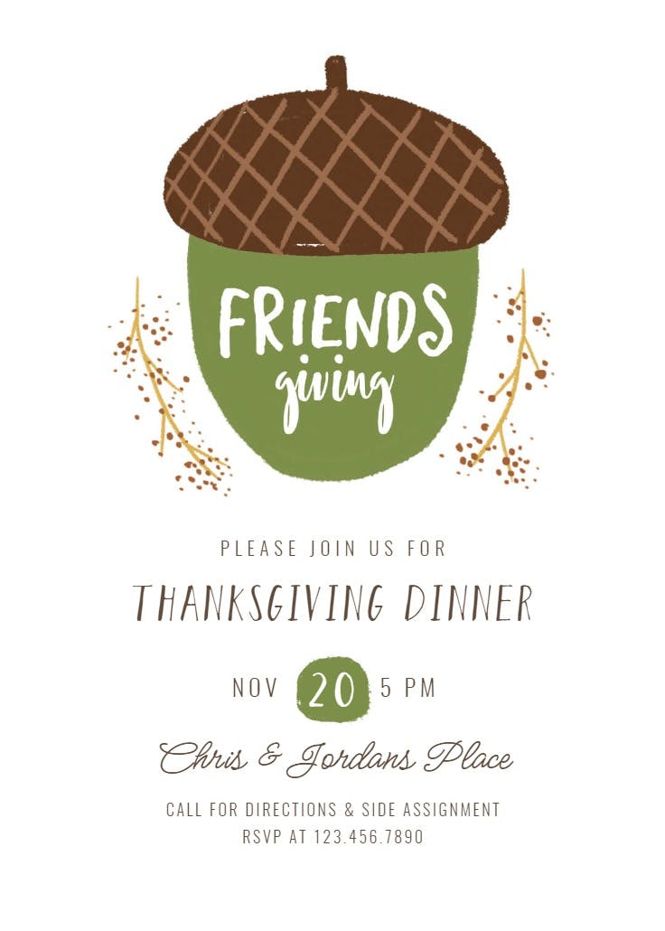 Friends giving - thanksgiving invitation