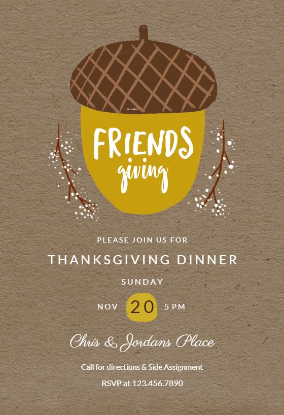 Friends giving - holidays invitation