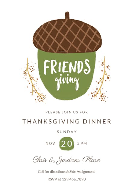 Friends Giving - Thanksgiving Invitation
