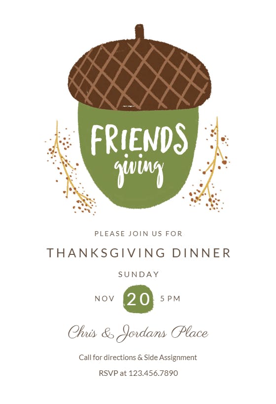 Friends giving - holidays invitation