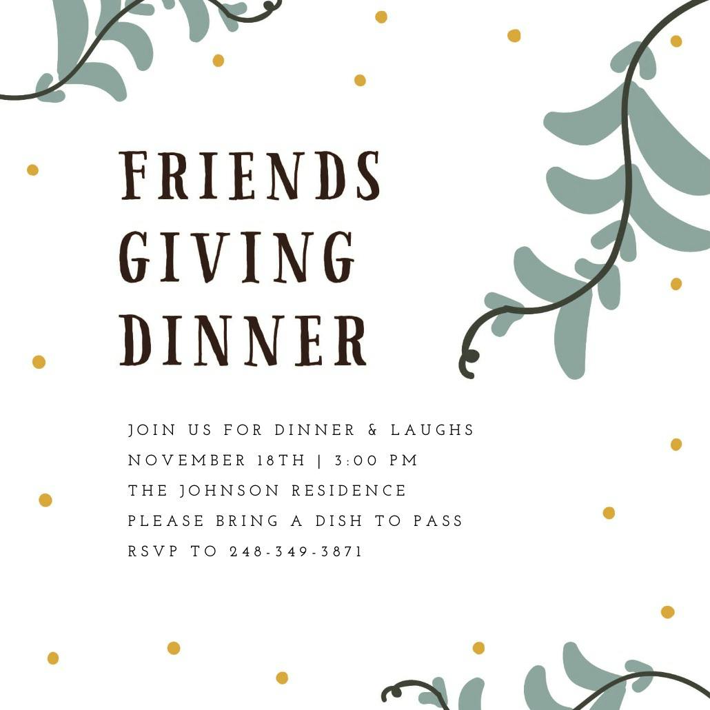 Friendsgiving dinner - thanksgiving invitation