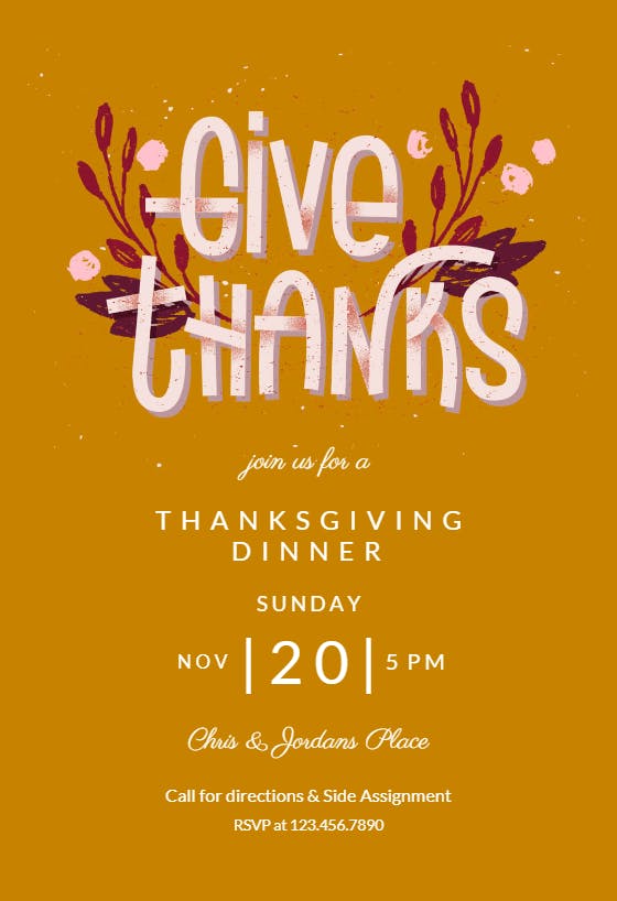 Friendsgiving - thanksgiving invitation