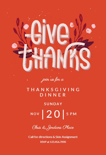 Friendsgiving - Invitación De Acción De Gracias