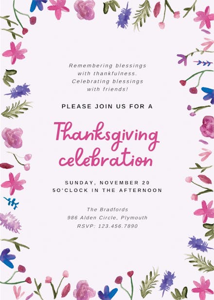 Gather gratitude - thanksgiving invitation