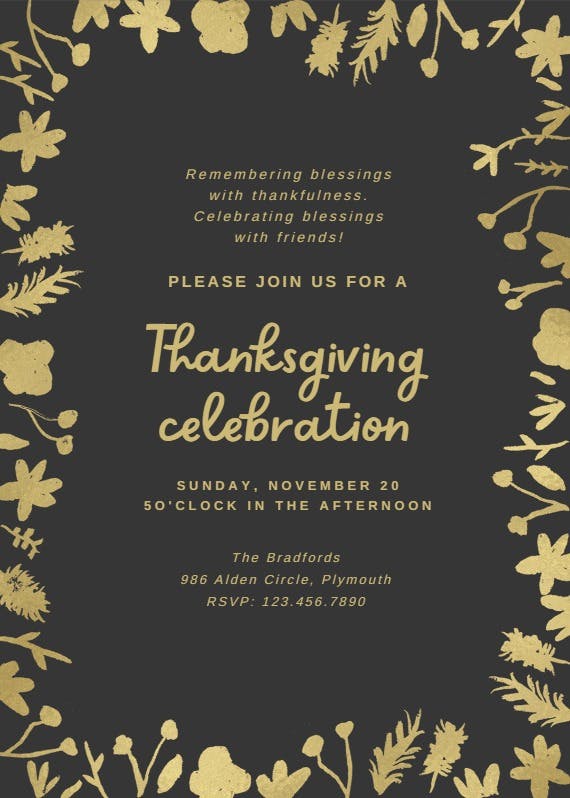 Gather gratitude - thanksgiving invitation